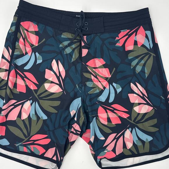 Old Navy | Swim Trunks | Men’s 32 | Blue Floral | Mesh-Lined Drawstring - Picture 1 of 2